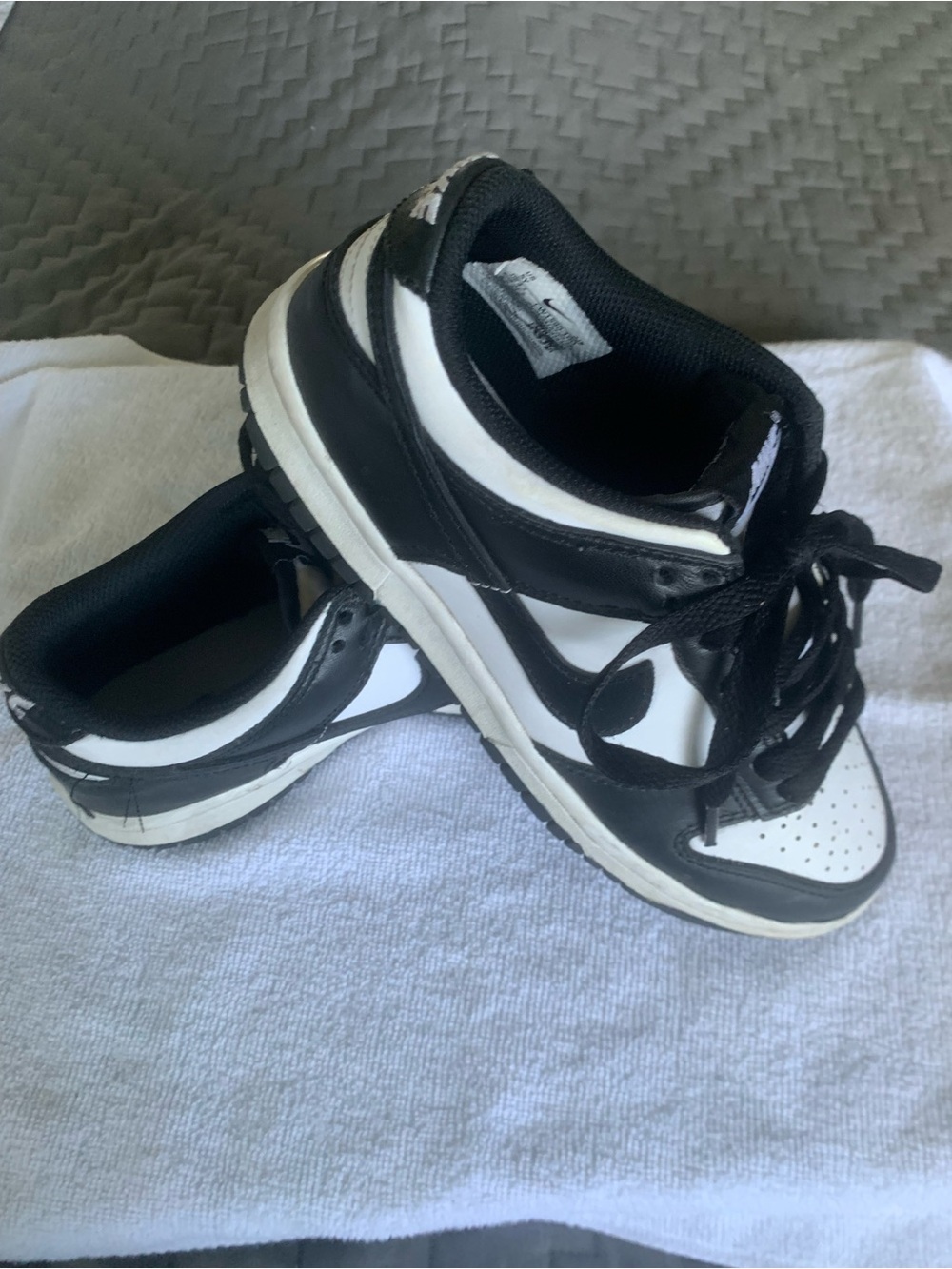 Nike Black and White Low Top Leather Kids Sneakers